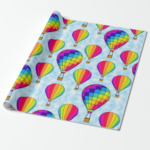 Heißluftballons Regenbogenfarben Geschenkpapier