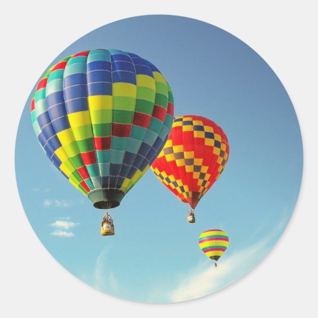 Heißluftballons Runder Aufkleber (Vorderseite)