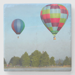 Heißluftballons über einem See, NZ Steinuntersetzer
