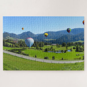 Heißluftballons über Golfplatz schweben Puzzle