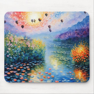 Heißluftballons über Pastellstrahl Mousepad