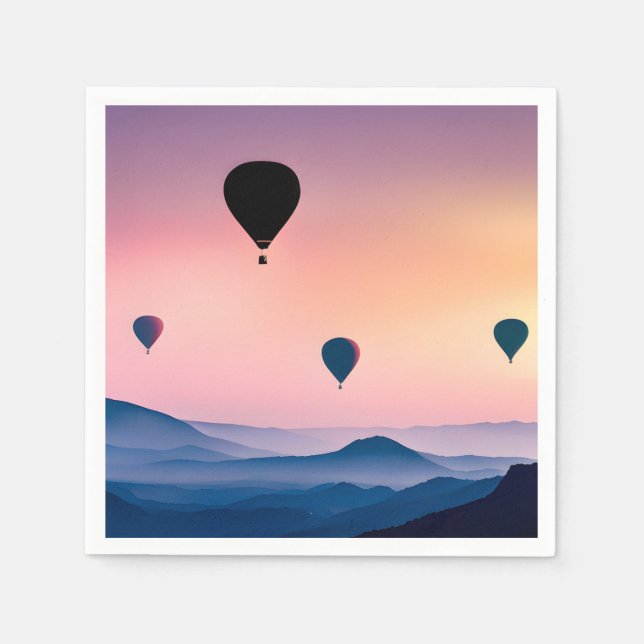 Heißluftballons und -gebirge serviette (Vorderseite)
