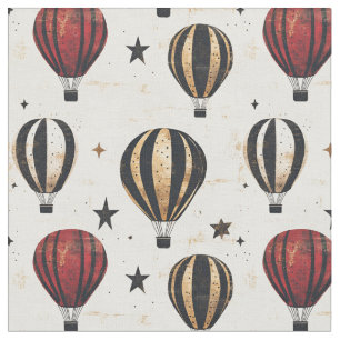 Heißluftballons und Sterne Stoff