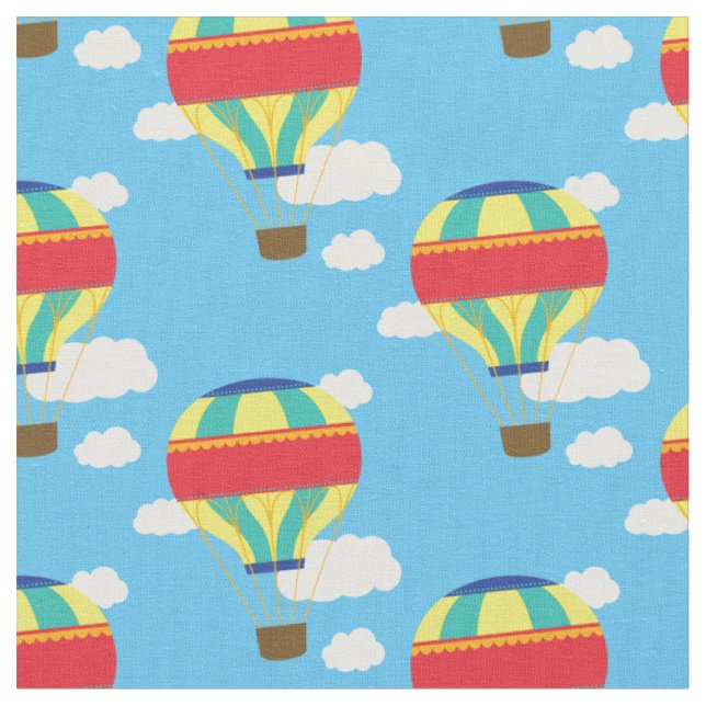 Heißluftballons Vintag Stoff (Nahaufnahme)