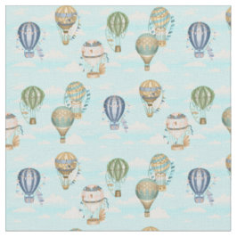 Heißluftballons Wolken Wasserfarbmuster Stoff
