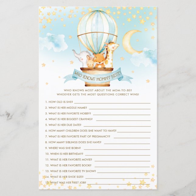 Heißluftballontiere, die Mommy Best Game kennen (Vorderseite)