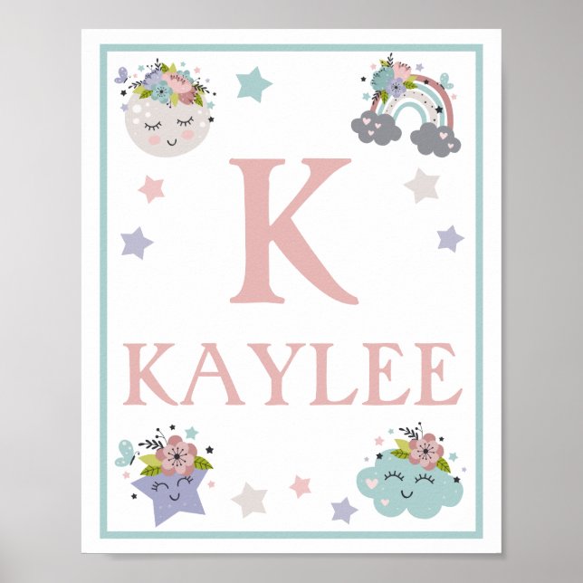 Heißluftballonwolke, Regenbogen, Moon Art Print Se Poster (Vorne)