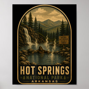 Heißquellen Nationalpark Bigfoot Vintage Poster