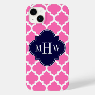 Heißrosa #2 Weiß Marokkanisch #5 Navy 3 Anfangsmon Case-Mate iPhone Hülle