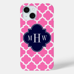 Heißrosa#2 Weiß Marokkanisch #5 Navy 3 Anfangsmono Case-Mate iPhone Hülle
