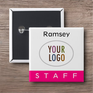 Heißrosa Anstecknadel mit Stabsabzeichen Quadratis