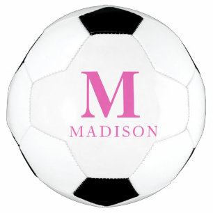 Heißrosa benutzerdefinierter Monogramm-Name Fußball