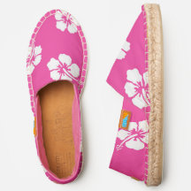 Heißrosa Blüten-Espadrilles