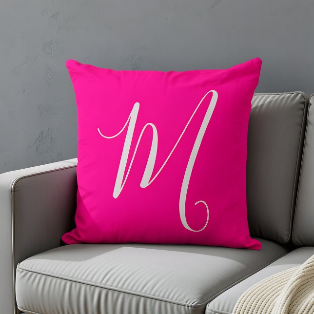 Heißrosa-chic-Monogramm Kissen (Von Creator hochgeladen)