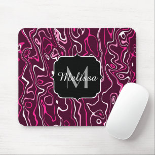Heißrosa-Damaskus-Abstraktwirbel Benutzerdefiniert Mousepad
