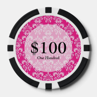 Heißrosa Damastmuster Pokerchips