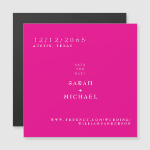 Heißrosa einfache Hochzeitsmagnet Save-the-Date-Ka Magnetkarte