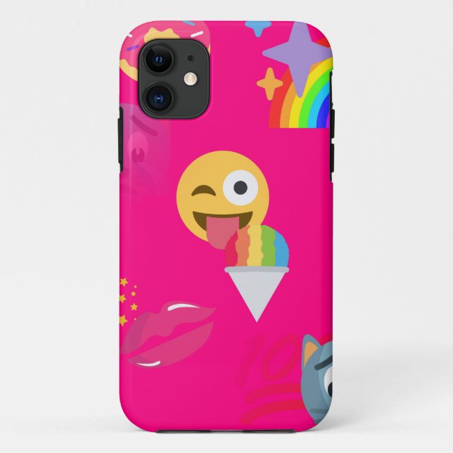 heißrosa Emoji Case-Mate iPhone Hülle (Rückseite)