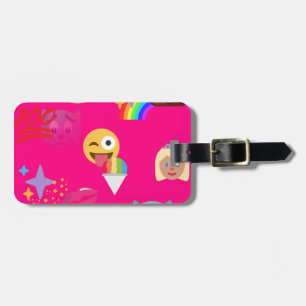 heißrosa Emoji Gepäckanhänger