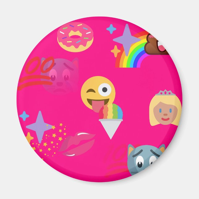 heißrosa Emoji Magnet (Vorne)