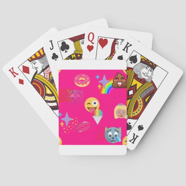 heißrosa Emoji Spielkarten (Rückseite)