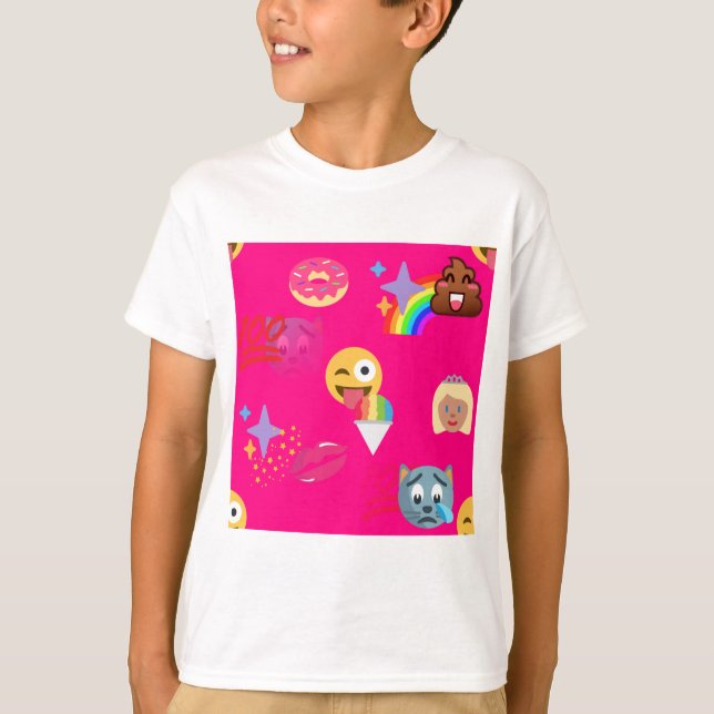 heißrosa Emoji T-Shirt (Vorderseite)