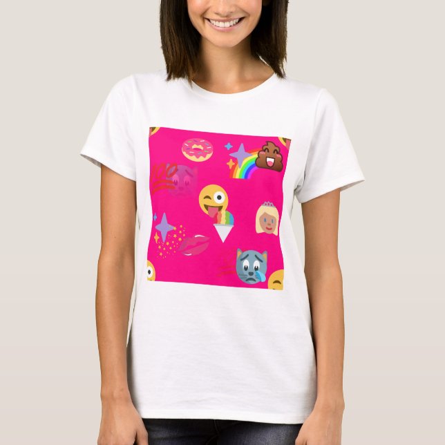 heißrosa Emoji T-Shirt (Vorderseite)