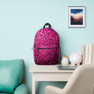 Heißrosa falsche Glitter-Funkeln Bedruckter Rucksack