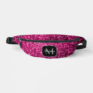 Heißrosa falsche Glitterfunken Monogramm Bauchtasche