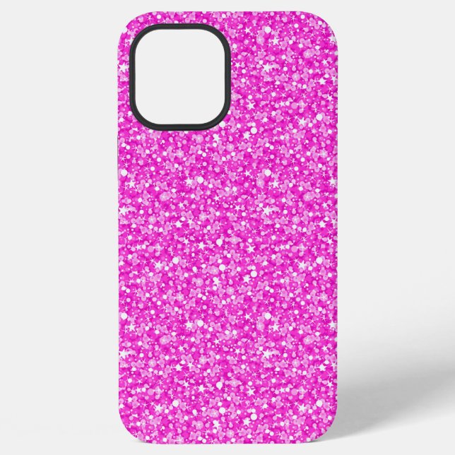 Heißrosa falscher Glitter iPhone Hülle (Rückseite)