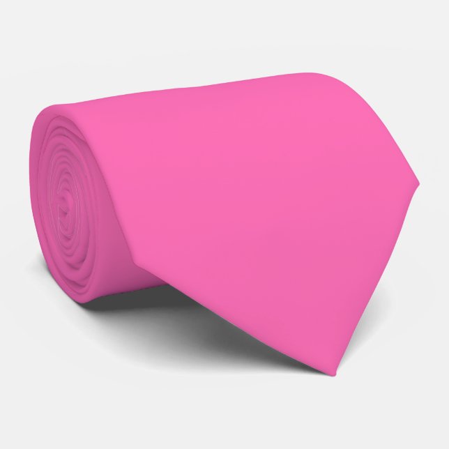 Heißrosa Farbe einfarbig schlicht Krawatte (Gerollt)