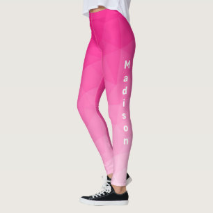 Heißrosa Farbverlauf Geometrisches Mesh-Muster Mon Leggings