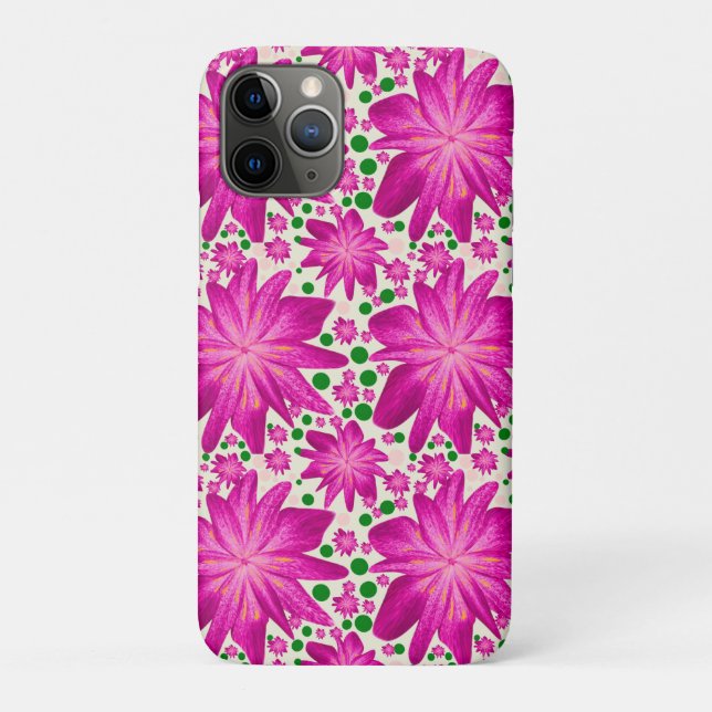 Heißrosa florales nahtloses Muster  Case-Mate iPhone Hülle (Rückseite)