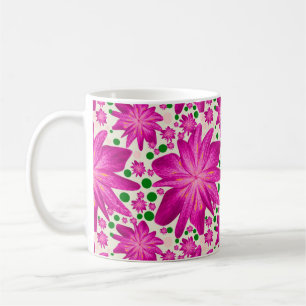 Heißrosa florales nahtloses Muster Kaffeetasse