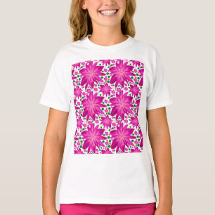 Heißrosa florales nahtloses Muster  T-Shirt
