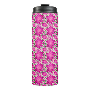 Heißrosa florales nahtloses Muster Thermosbecher