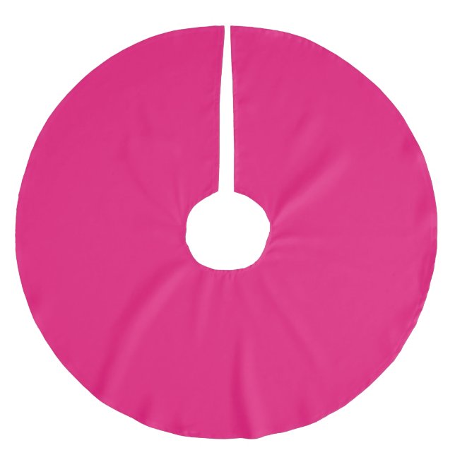 Heißrosa Fuchsien Baumskirt Polyester Weihnachtsbaumdecke (Vorderseite)