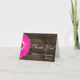 Heißrosa Gänseblümchen Rustikale Hochzeit Danke Ka