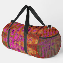 Heißrosa Groovy Abstrakt Retro Atomwellen Duffle Bag