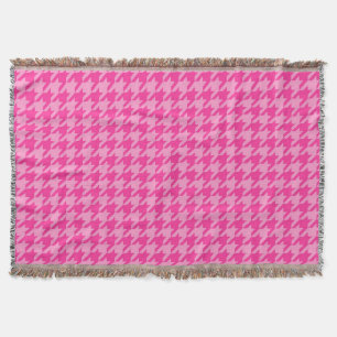 Heißrosa Houndstooth Karo Design Decke