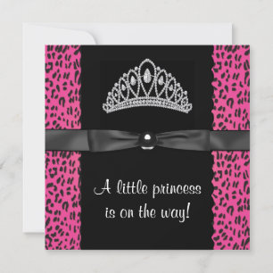 Heißrosa Leopard Baby Shower Einladung