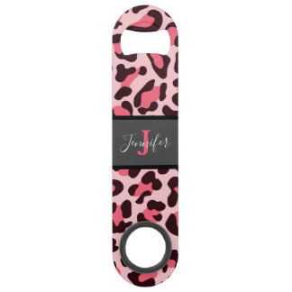 Heißrosa Leoparden-Druck Schnellflaschenöffner Speed Flaschenöffner