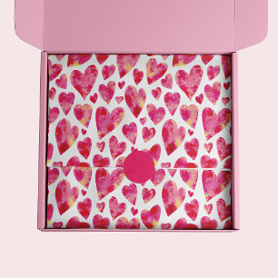 Heißrosa Liebesherz-Muster Seidenpapier