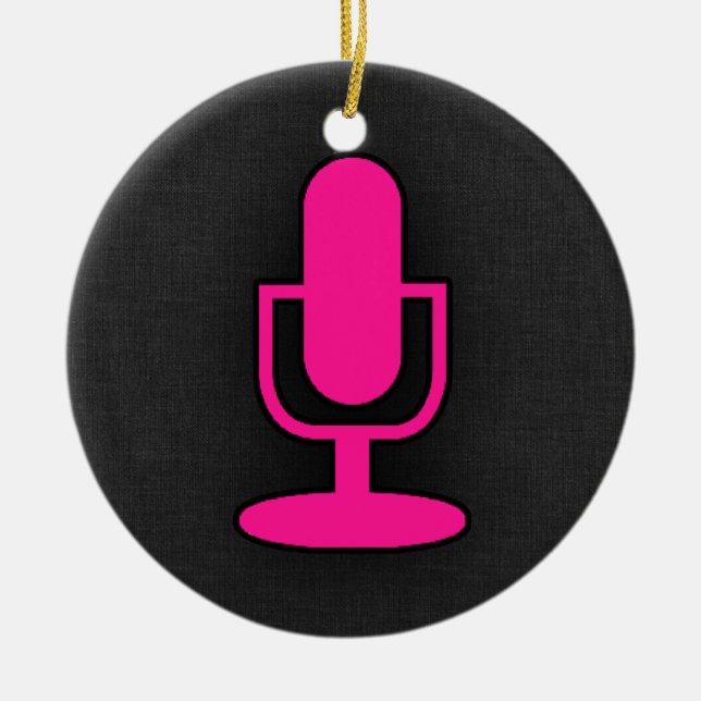 Heißrosa Mikrofon Keramikornament (Vorne)