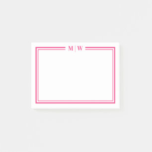 Heißrosa Monogramm Post-it Klebezettel