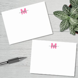 Heißrosa-Monogramm Post-it Klebezettel