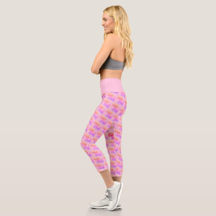 Heißrosa rosa Caprihose Capri Leggings