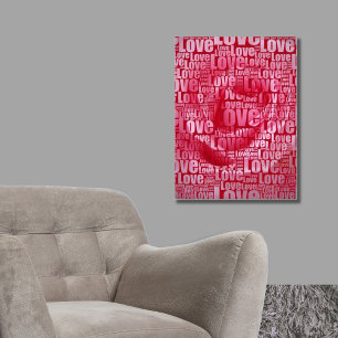 Heißrosa Rose Benutzerdefiniertes Bild Liebe Typog Poster