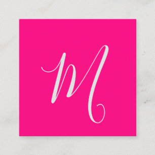 heißrosa - schickes Monogramm Quadratische Visitenkarte