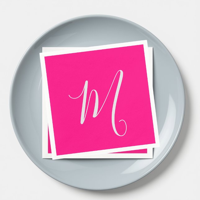 Heißrosa-schickes Monogramm Serviette (Von Creator hochgeladen)